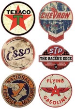 6x Vintage Oil Stickers XXL