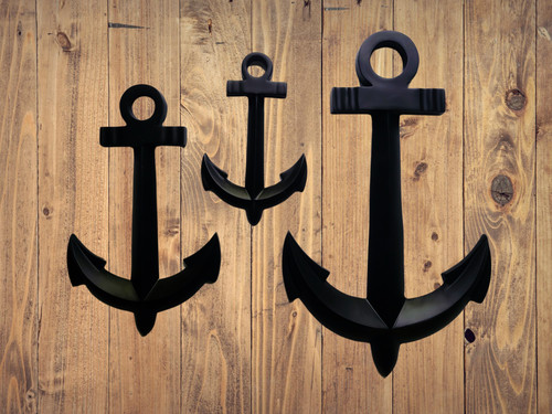 Metal black ship - ship, anchor