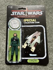 Star Wars Reproduction A WING PILOT Figure POTF Card & Coin Last 17 MOC