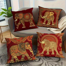 4 pkt elephant design cushion covers 45cm x 45cm