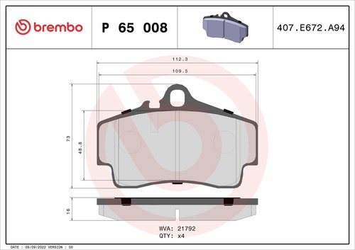 Brembo 008 brake pad - brembo, set