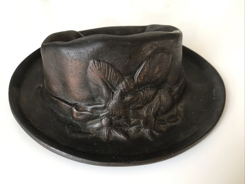 Antique bronze trilby hat - antique,
