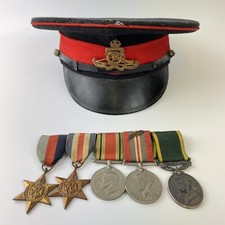 WW2 Teritorial Army Medal Group Sergeant Mentioned In Despatches & Artillery Cap