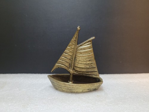 Vintage brass sailboat - vintage,
