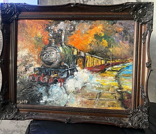 Framed impressionist painting - impressionist,