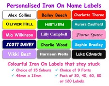 Iron on Name Labels