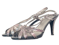 ANNE KLEIN 2 pewter snakeskin