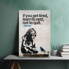 Banksy Girl Bird Get Tired