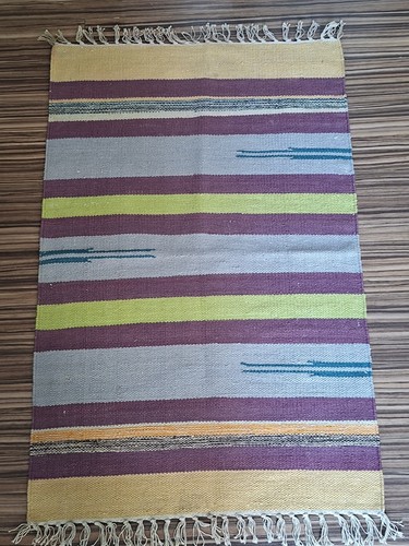 Handwoven striped flat weave - handwoven,