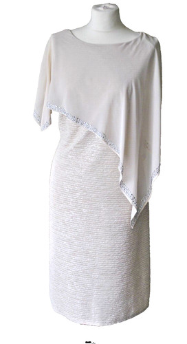 Beige silver dress - dress, of