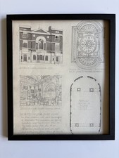 Antique Framed Architectural Drawing Boodle’s Club Lansdowne House 18th c London
