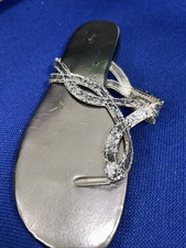 Silver Sparkle Flip Flops Pair