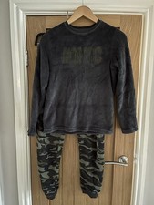 Boys Primark Fleece Camo Pyjamas Nightwear   Age 12-13 Years