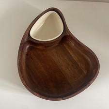 Wooden Crudites Serving Bowl