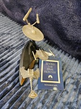 Franklin Mint Beyond the Final Frontier w/Stand& COA– Star Trek Pewter Sculpture