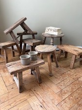 Rustic Elm Stools