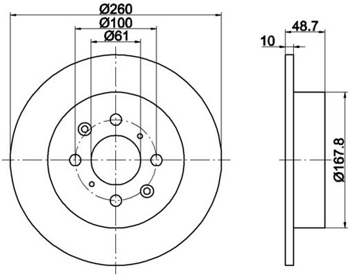 Mintex mdc1601 260mm - 260mm, solid