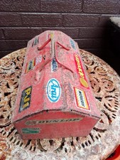 Old Vintage Retro Metal Tool Box with Tray