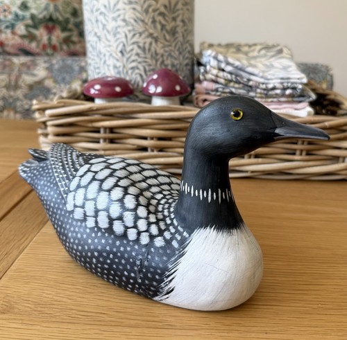 Carved common loon wooden - carved,