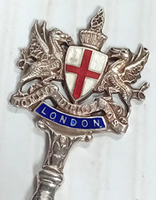 Elizabeth II Coronation Enamelled Sterling Silver Tea Spoon London Coat of Arms