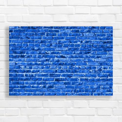 Rustic bricks blue - rustic, canvas