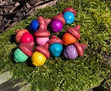 Hand painted wooden acorn for