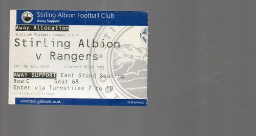 Used ticket stirling albion - -,