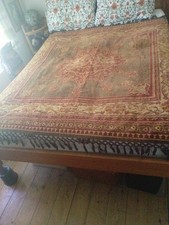 Antique Art Nouveau / Uşak/Indian Design Cover/Rug. Faded Glory. Cotton Velvet