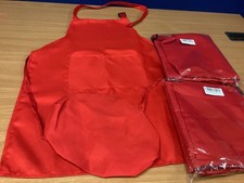 Job lot of 5 red aprons with