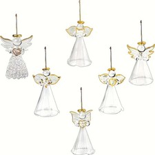 6x Crystal Angel Figurines