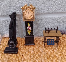 Dolls House Metal    Upright Vacuum Cleaner   Sewing Machine  Grandfather  Clock