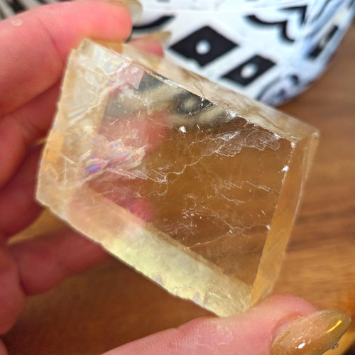 Honey optical calcite mineral - calcite,