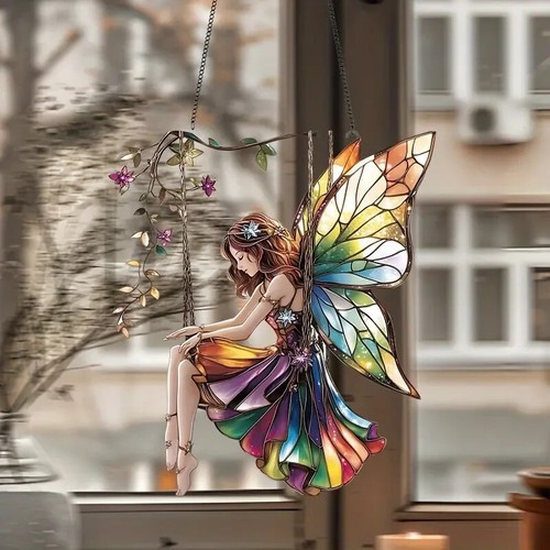 Fairy swing shaped suncatcher - fairy,