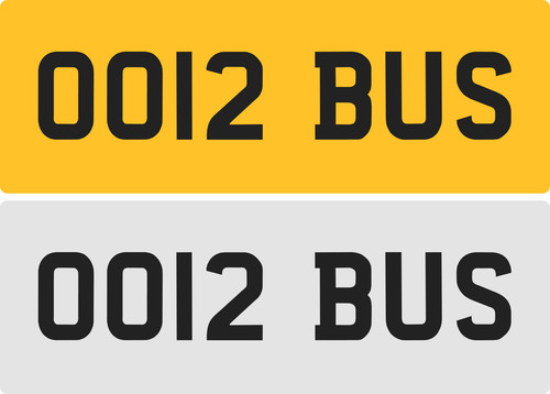 Bus private number plate - t5,