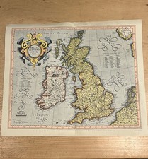 Map Of The BRITISH ISLES from MERCATOR'S Atlas 1595 British Museum Reproduction