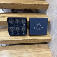Fabulous Set Of 6 Bohemian Brandy Glasses In A Perfect  Presentation Box