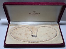 REDUCE Mikimoto akoya Pearl Necklace 3.7mm-7mm  with box 44cm length