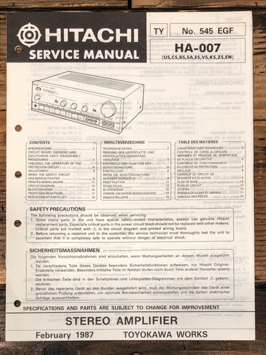 Hitachi 007 amplifier - ha-007,