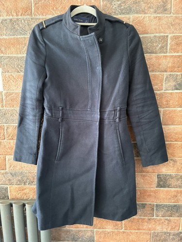 Zara basic navy military coat - zara,
