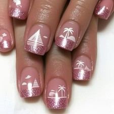 24 Pcs Sailboats Acrylic Nail