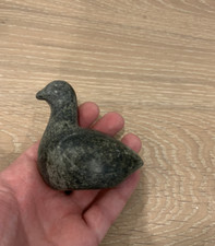 Genuine Inuit Eskimo Figure Handmade Stone Bird Duck Jade like Canada