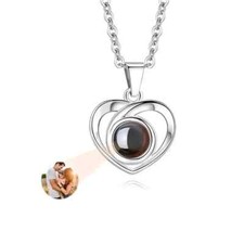 Personalised Photo Projection Heart Pendant Custom Necklace