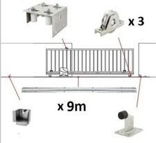 Sliding Gate Kit; TRACKS, STOP, GUIDES , INTERNAL DOUBLE BEARING WHEELS 750KG