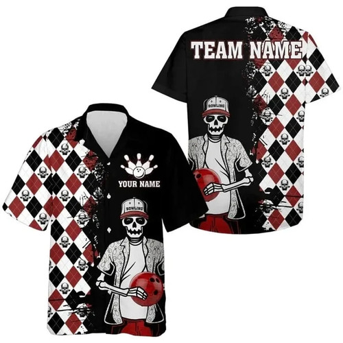Skull hawaiian shirt - skull, men