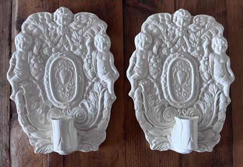 Pair vintage ceramic wall - of,