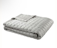 Gingerlily London 100% Silk Grey KING Windsor Coverlet Bedspread Dimple Design