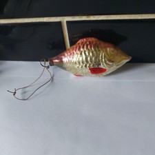 Vintage Antique mercury glass  fish Christmas bauble decoration