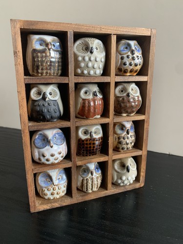 Vintage owl figurines hand - vintage,
