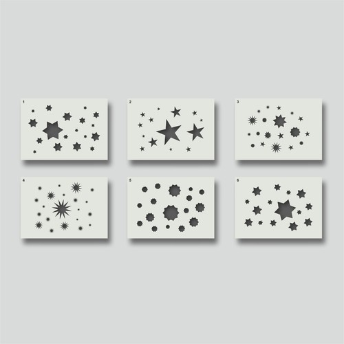 Star stencils for - , wall