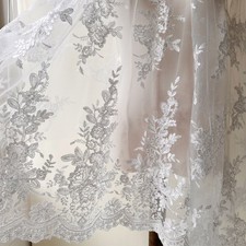 Off-White Corded  Floral Lace